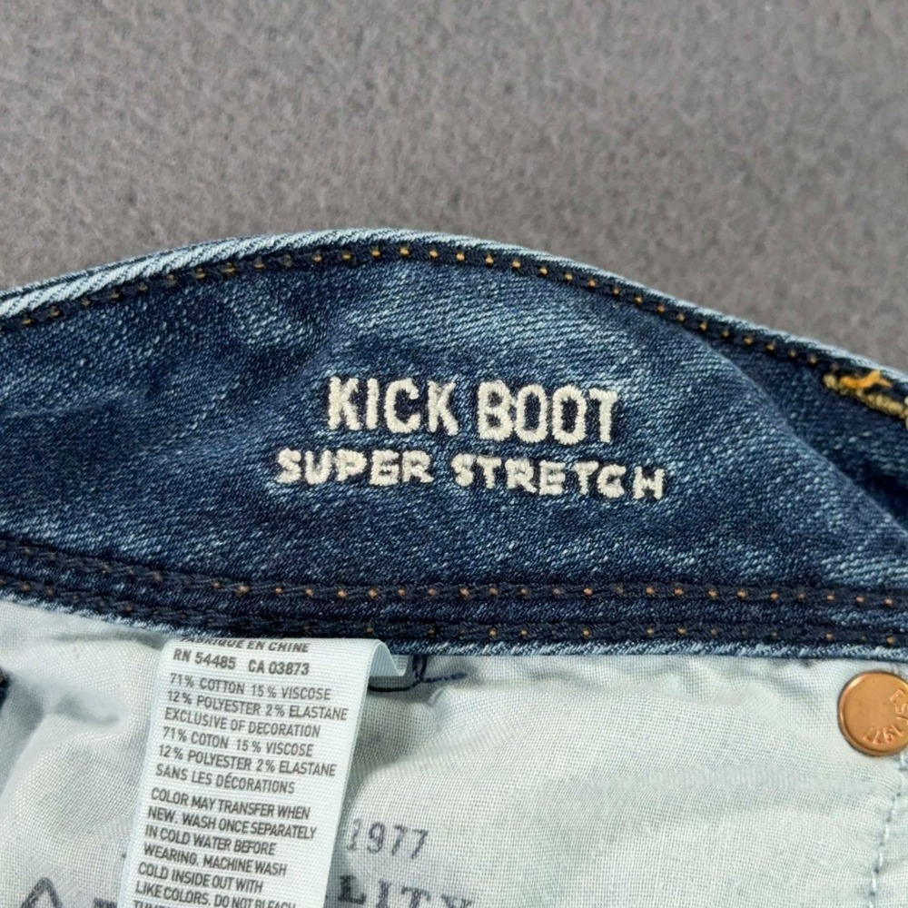 American Eagle Kick Boot Jeans Womens 6 Regular Medium Wash Stretch Denim Y2K - Picture 4 of 10